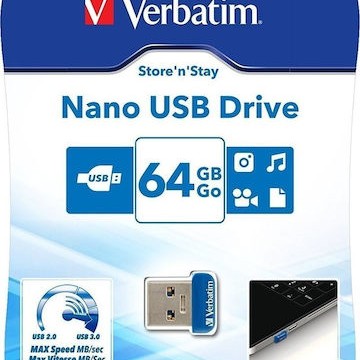 Verbatim Store 'n' Stay Nano 64GB USB 3.0 Stick Μπλε