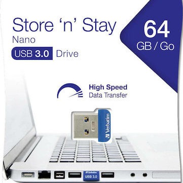 Verbatim Store 'n' Stay Nano 64GB USB 3.0 Stick Μπλε
