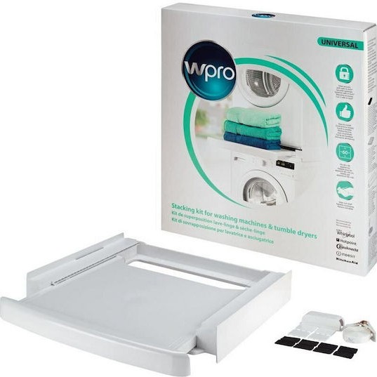 Wpro Universal Stacking Kit Συνδετικό Πλυντηρίου/Στεγνωτηρίου από Μέταλλο με Συρτάρι 62.5x57.5εκ. 484000008436