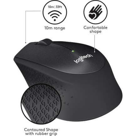 Logitech M330 Silent Plus Ασύρματο Ποντίκι Μαύρο