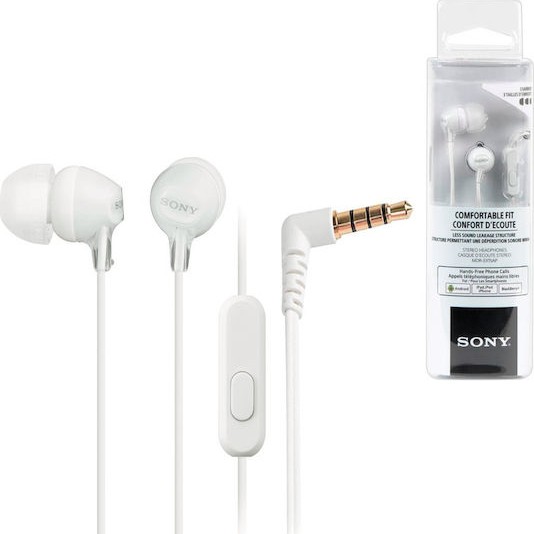 Sony MDR-EX15AP In-ear Handsfree με Βύσμα 3.5mm Λευκό