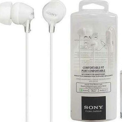 Sony MDR-EX15AP In-ear Handsfree με Βύσμα 3.5mm Λευκό