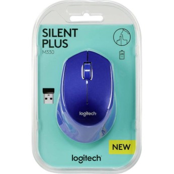 Logitech M330 Silent Plus Ασύρματο Mini Ποντίκι Μπλε