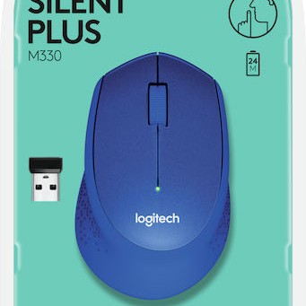 Logitech M330 Silent Plus Ασύρματο Mini Ποντίκι Μπλε
