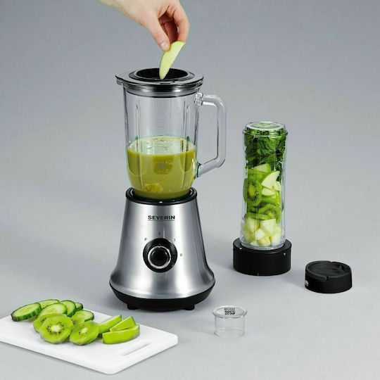 Severin Μπλέντερ για Smoothies με Γυάλινη Κανάτα 1lt 500W Inox SM 3737