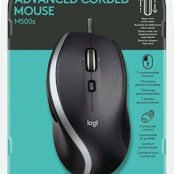 Logitech M500s Ενσύρματο Εργονομικό Ποντίκι Μαύρο