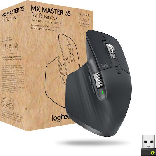 Logitech MX Master 3S For Business Ασύρματο Εργονομικό Bluetooth Ποντίκι Space Gray