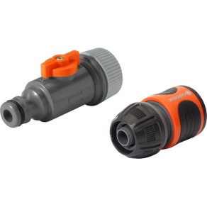 Gardena 01989-20 Σύνδεσμος Σωλήνων Ποτίσματος με Διακόπτη 13mm Γκρι