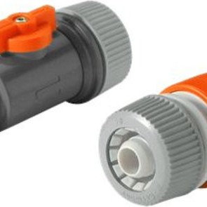 Gardena 01989-20 Σύνδεσμος Σωλήνων Ποτίσματος με Διακόπτη 13mm Γκρι