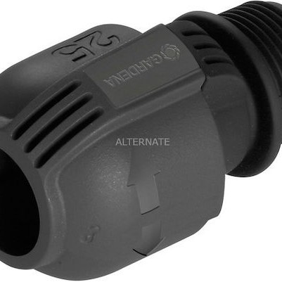 Gardena 02763-20 Σύνδεσμος Σωλήνων Ποτίσματος Κοχλιωτός με Αρσενικό Σπείρωμα 25.4mm Μαύρο