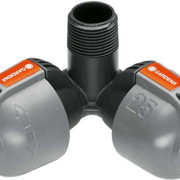Gardena 02783-20 Γωνία Σωλήνων Ποτίσματος με Αρσενικό Σπείρωμα 19mm Μαύρο
