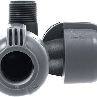 Gardena 02783-20 Γωνία Σωλήνων Ποτίσματος με Αρσενικό Σπείρωμα 19mm Μαύρο