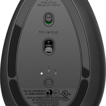 Logitech MX Vertical Ασύρματο & Ενσύρματο Εργονομικό Bluetooth Ποντίκι Μαύρο