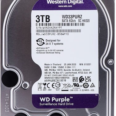 Western Digital Purple 3TB HDD Σκληρός Δίσκος 3.5