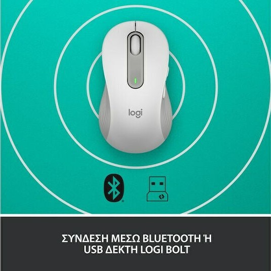 Logitech Signature M650 Ασύρματο Bluetooth Ποντίκι για Αριστερόχειρες Off-White
