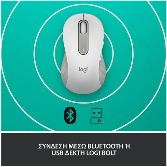 Logitech Signature M650 Ασύρματο Bluetooth Ποντίκι για Αριστερόχειρες Off-White