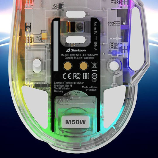 Sharkoon SGM50W Ασύρματο RGB Gaming Ποντίκι 6400 DPI Λευκό