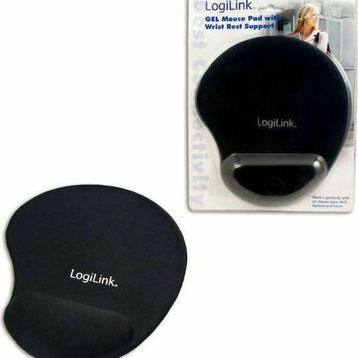 LogiLink GEL Mouse Pad 230mm με Στήριγμα καρπού Μαύρο