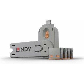 Lindy Port Blocker Usb (1 Key + 4 X Blocks) Orange (40453)
