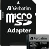 Verbatim Pro microSDHC 32GB Class 10 U3 UHS-I με αντάπτορα