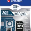 Verbatim Pro microSDHC 32GB Class 10 U3 UHS-I με αντάπτορα