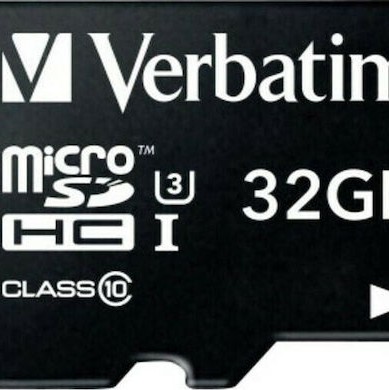 Verbatim Pro microSDHC 32GB Class 10 U3 UHS-I με αντάπτορα
