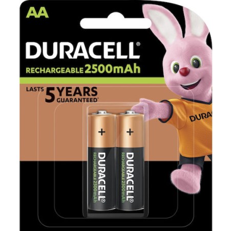 Duracell Επαναφορτιζόμενες Μπαταρίες AA Ni-MH 2500mAh 1.2V 2τμχ