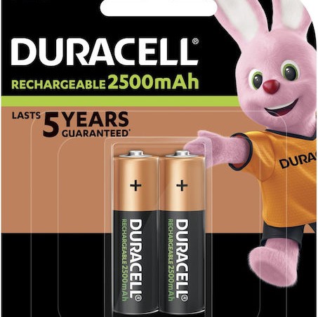 Duracell Επαναφορτιζόμενες Μπαταρίες AA Ni-MH 2500mAh 1.2V 2τμχ
