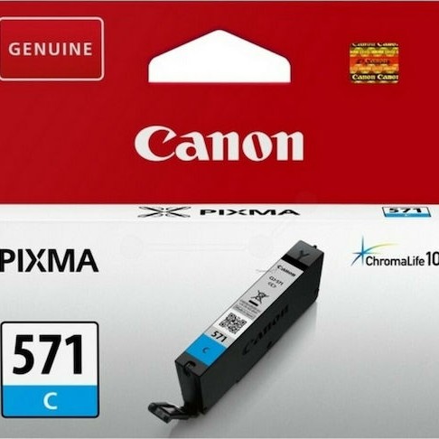 Canon CLI-571 Γνήσιο Μελάνι Εκτυπωτή InkJet Κυανό (0386C001)