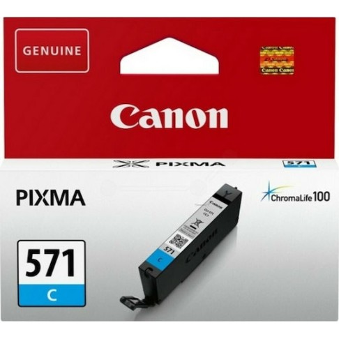 Canon CLI-571 Γνήσιο Μελάνι Εκτυπωτή InkJet Κυανό (0386C001)