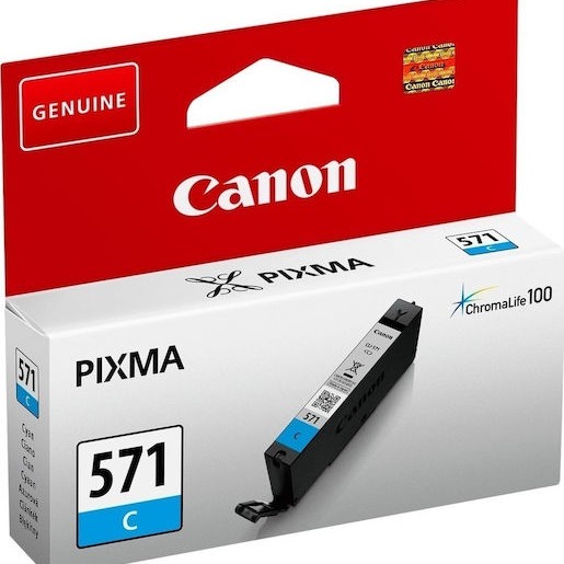 Canon CLI-571 Γνήσιο Μελάνι Εκτυπωτή InkJet Κυανό (0386C001)