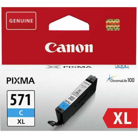 Canon CLI-571XL Γνήσιο Μελάνι Εκτυπωτή InkJet Κυανό (0332C001)