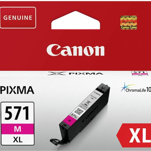 Canon CLI-571XL Γνήσιο Μελάνι Εκτυπωτή InkJet Ματζέντα (0333C001)