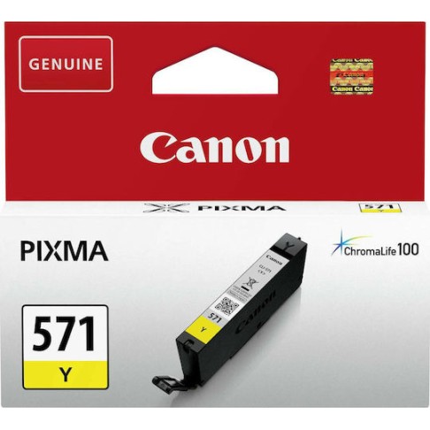 Canon CLI-571 Γνήσιο Μελάνι Εκτυπωτή InkJet Κίτρινο (0388C001)