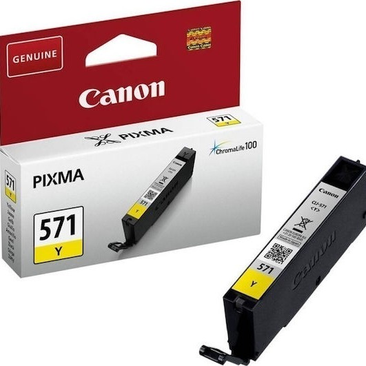 Canon CLI-571 Γνήσιο Μελάνι Εκτυπωτή InkJet Κίτρινο (0388C001)