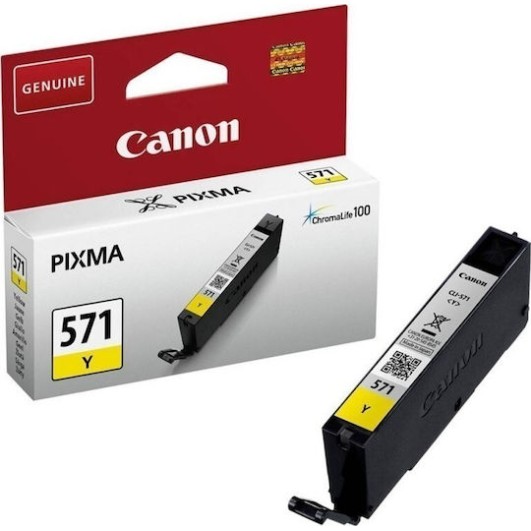 Canon CLI-571 Γνήσιο Μελάνι Εκτυπωτή InkJet Κίτρινο (0388C001)
