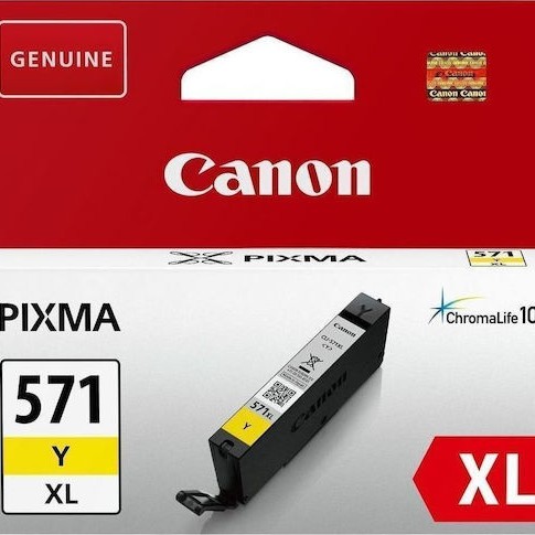 Canon CLI-571XL Γνήσιο Μελάνι Εκτυπωτή InkJet Κίτρινο (0334C001)