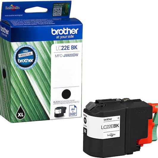 Brother LC22E Γνήσιο Μελάνι Εκτυπωτή InkJet Μαύρο (LC-22EBK)