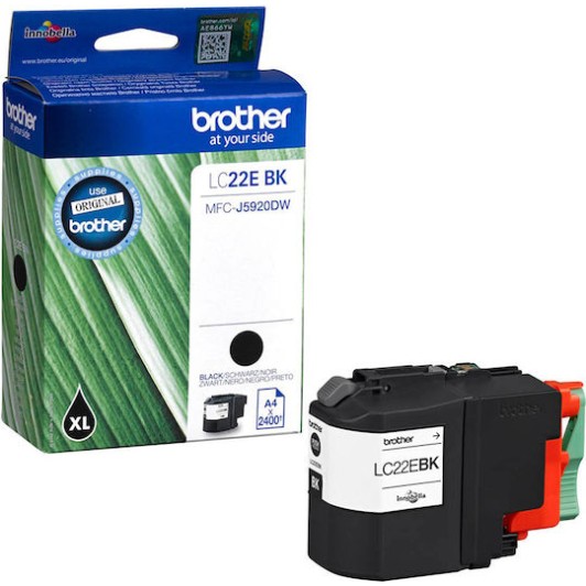 Brother LC22E Γνήσιο Μελάνι Εκτυπωτή InkJet Μαύρο (LC-22EBK)