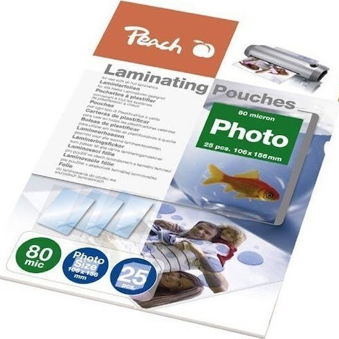 Peach Ζελατίνες Πλαστικοποίησης 80 microns 25τμχ