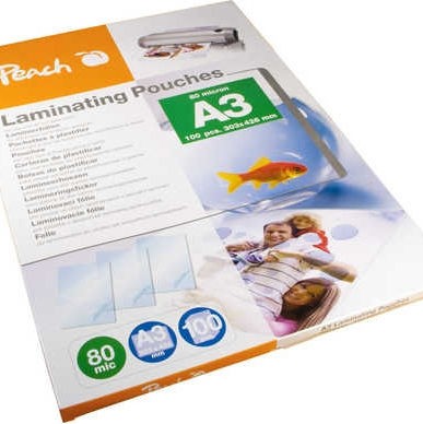 Peach Ζελατίνες Πλαστικοποίησης 80 microns 100τμχ