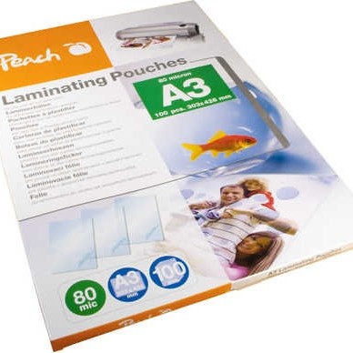 Peach Ζελατίνες Πλαστικοποίησης 80 microns 100τμχ