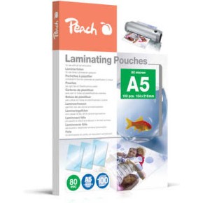 Peach Ζελατίνες Πλαστικοποίησης A5 80 microns 100τμχ