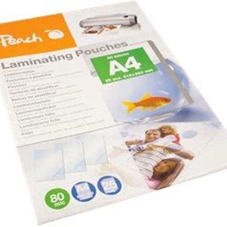 Peach Ζελατίνες Πλαστικοποίησης 80 microns 25τμχ