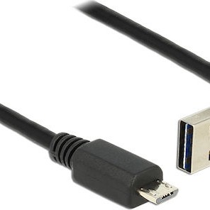 DeLock Angle (90°) USB 2.0 to micro USB Cable Μαύρο 1m (83535)