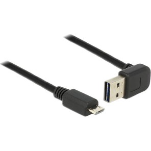 DeLock Angle (90°) USB 2.0 to micro USB Cable Μαύρο 1m (83535)