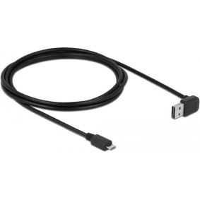 DeLock Angle (90°) USB 2.0 to micro USB Cable Μαύρο 1m (83535)