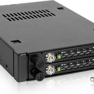 Icy Dock ToughArmor EX Industrial Rugged Full Metal 2x 2.5 Inch SATA/SAS HDD/SSD Mobile Rack for External 3.5 Inch Drive Bay Μαύρο (MB492SKL-B)