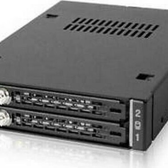 Icy Dock ToughArmor EX Industrial Rugged Full Metal 2x 2.5 Inch SATA/SAS HDD/SSD Mobile Rack for External 3.5 Inch Drive Bay Μαύρο (MB492SKL-B)