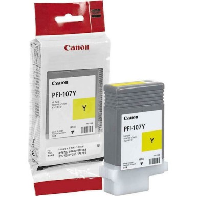 Canon PFI-107 Γνήσιο Μελάνι Εκτυπωτή InkJet Κίτρινο (6708B001)